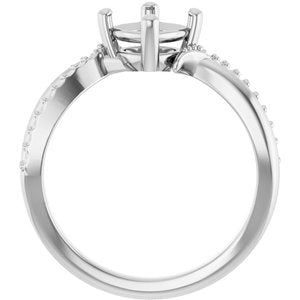 Platinum 6x6 mm Cushion Ring Mounting – image 4