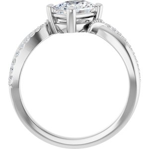 Sterling Silver 7.5x5.5 mm Elongated Cushion Ring Mounting – image 3