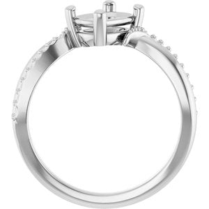 Continuum Sterling Silver 7.5x5.5 mm Elongated Cushion Ring Mounting – image 4