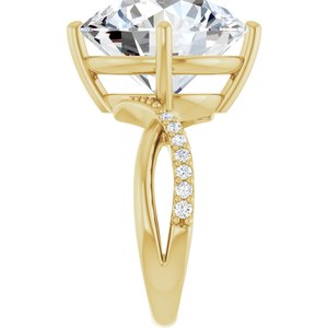 18K Yellow Gold 15 mm Round Ring Mounting – image 7