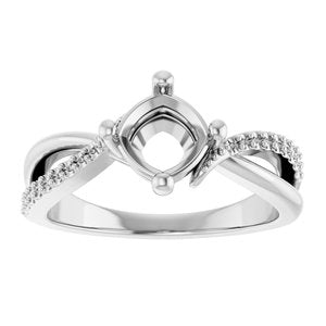 Platinum 6x6 mm Cushion Ring Mounting – image 6