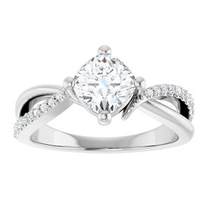 Platinum 6x6 mm Cushion Ring Mounting – image 5