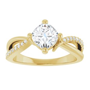 14K Yellow Gold 6x6 mm Cushion Ring Mounting – image 5