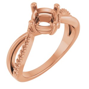 10K Rose Gold 6x6 mm Cushion Ring Mounting – image 2