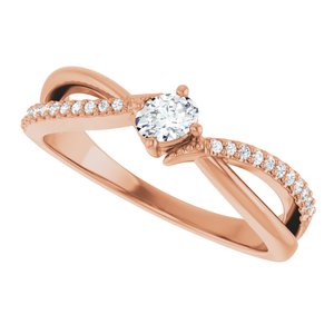 18K Rose Gold 4x3 mm Oval Ring Mounting – image 8