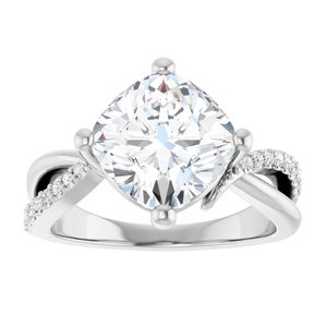 Continuum Sterling Silver 9x9 mm Cushion Ring Mounting – image 5
