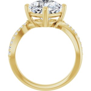 18K Yellow Gold 9x9 mm Cushion Ring Mounting – image 3