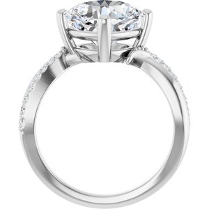 14K X1 White Gold 9x9 mm Cushion Ring Mounting – image 3