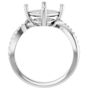 Continuum Sterling Silver 9x9 mm Cushion Ring Mounting – image 4