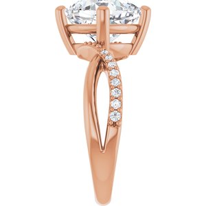10K Rose Gold 9x9 mm Cushion Ring Mounting – image 7