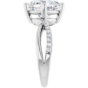 14K X1 White Gold 9x9 mm Cushion Ring Mounting – image 7