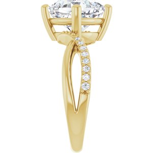 10K Yellow Gold 9x9 mm Cushion Ring Mounting – image 7
