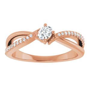 14K Rose Gold 4x3 mm Oval Ring Mounting – image 5