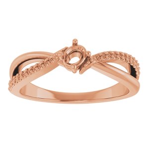 18K Rose Gold 4x3 mm Oval Ring Mounting – image 6