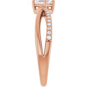 18K Rose Gold 4.5x3 mm Emerald Ring Mounting – image 7