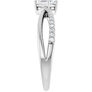 14K X1 White Gold 4.5x3 mm Emerald Ring Mounting – image 7
