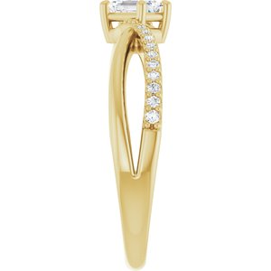 18K Yellow Gold 4.5x3 mm Emerald Ring Mounting – image 7