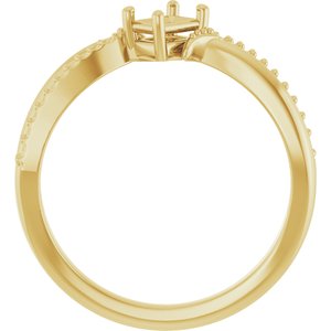 14K Yellow Gold 4.5x3 mm Emerald Ring Mounting – image 4