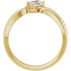 10K Yellow Gold 4.5x3 mm Emerald Ring Mounting – image 3