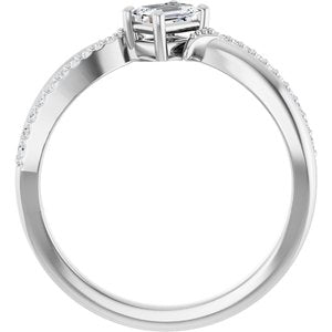 Continuum Sterling Silver 4.5x3 mm Emerald Ring Mounting – image 3