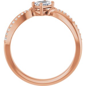 14K Rose Gold 4.5x3 mm Emerald Ring Mounting – image 3