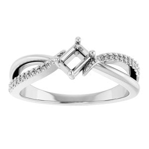 14K White Gold 4.5x3 mm Emerald Ring Mounting – image 6