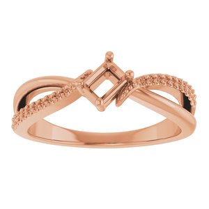 18K Rose Gold 4.5x3 mm Emerald Ring Mounting – image 6