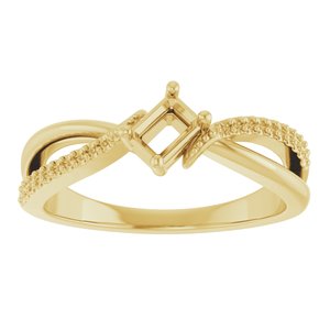 18K Yellow Gold 4.5x3 mm Emerald Ring Mounting – image 6
