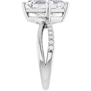14K White Gold 10x8 mm Emerald Ring Mounting – image 7
