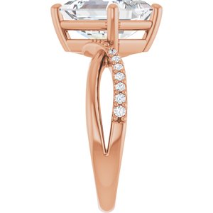 14K Rose Gold 10x8 mm Emerald Ring Mounting – image 7