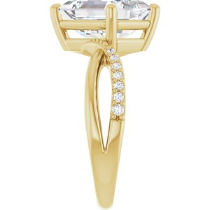 10K Yellow Gold 10x8 mm Emerald Ring Mounting – image 7