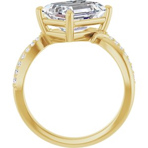 10K Yellow Gold 10x8 mm Emerald Ring Mounting – image 3
