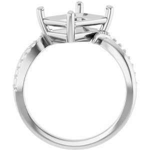 Sterling Silver 10x8 mm Emerald Ring Mounting – image 4