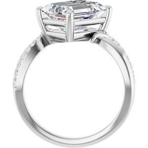 18K White Gold 10x8 mm Emerald Ring Mounting – image 3