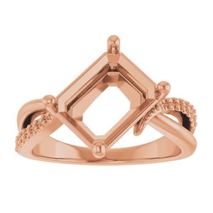 18K Rose Gold 10x8 mm Emerald Ring Mounting – image 6