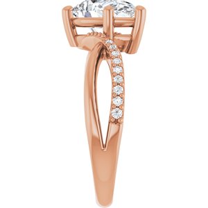 18K Rose Gold 10x7 mm Pear Ring Mounting – image 7