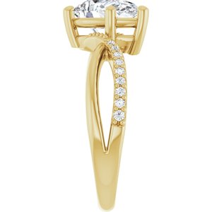10K Yellow Gold 10x7 mm Pear Ring Mounting – image 7