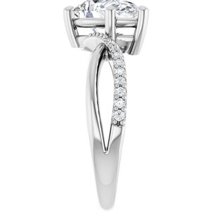 14K X1 White Gold 10x7 mm Pear Ring Mounting – image 7
