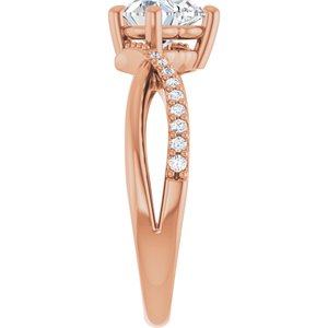 10K Rose Gold 6.5x6.5 mm Heart Ring Mounting – image 7