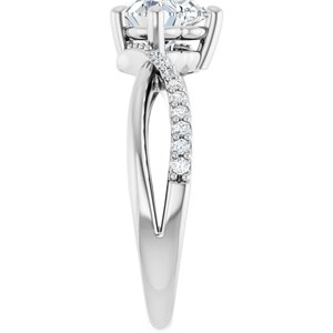 14K X1 White Gold 6.5x6.5 mm Heart Ring Mounting – image 7