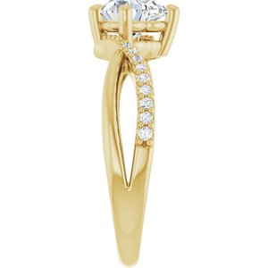 10K Yellow Gold 6.5x6.5 mm Heart Ring Mounting – image 7