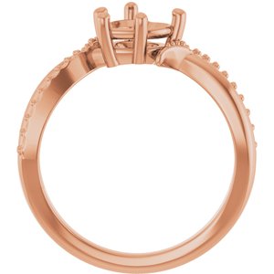 10K Rose Gold 6.5x6.5 mm Heart Ring Mounting – image 4