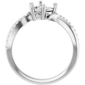 14K X1 White Gold 6.5x6.5 mm Heart Ring Mounting – image 4
