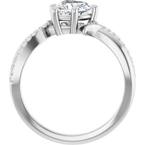 14K X1 White Gold 6.5x6.5 mm Heart Ring Mounting – image 3