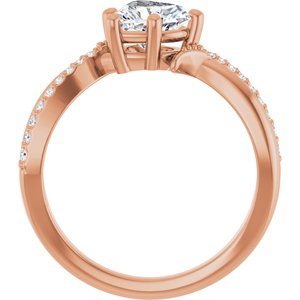 10K Rose Gold 6.5x6.5 mm Heart Ring Mounting – image 3