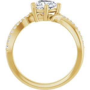10K Yellow Gold 6.5x6.5 mm Heart Ring Mounting – image 3
