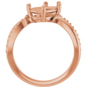 10K Rose Gold 10x7 mm Pear Ring Mounting – image 4