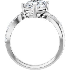 Sterling Silver 10x7 mm Pear Ring Mounting – image 3