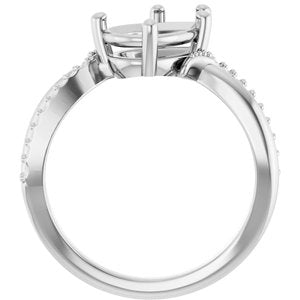 10K White Gold 10x7 mm Pear Ring Mounting – image 4