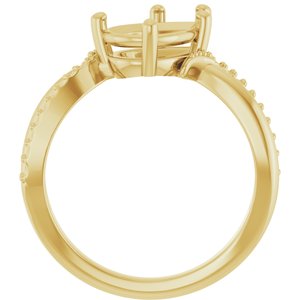 10K Yellow Gold 10x7 mm Pear Ring Mounting – image 4